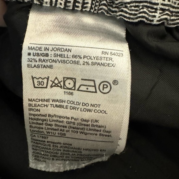 Banana Republic Plaid Black White Ankle Elastic Waist Pants Size Medium - Picture 5 of 7